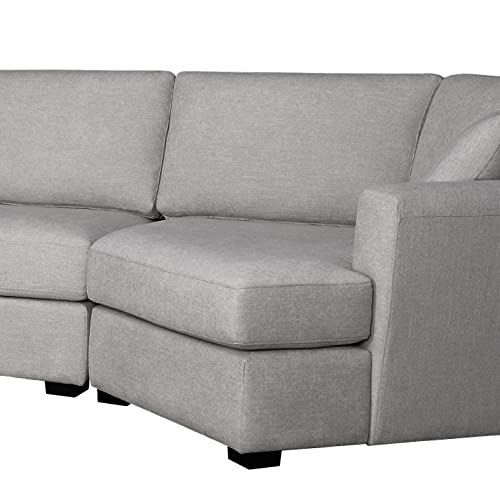 Abbyson Living Elliot Sofa - Transitional Design, Fabric, Stain Resistant, Light Gray