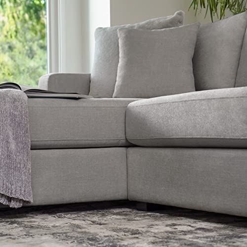 Abbyson Living Elliot Sofa - Transitional Design, Fabric, Stain Resistant, Light Gray