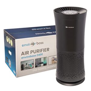 enviroboss z400 air purifier, up to 326 sq ft, black