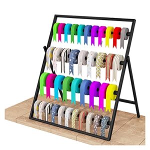 lzmzmq desktop ribbon organizer rack for gift store/craft room, 4 layer metal retail stores display stand - wrapping paper/crafts items, removable rods (color : black, size : tall-58cm/22.8in)