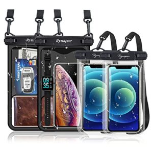 [up to 10"] large waterproof phone pouch bag - 2pack, waterproof case compatible with iphone 14 pro max/13/12/11/xr/x/se/8/7,galaxy s22/s21 google, ipx8 cellphone dry bag vacation essentials black