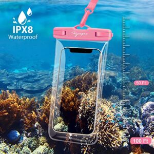 Waterproof Pouch and Cell Phone Case Set - Ideal for Beach Water Sports, Boating, Snorkeling, Kayaking, Rafting, Sailing - Includes 2 Clear Phone Dry Bags and 2 Fanny Packs, Perfect Cruise Essentials