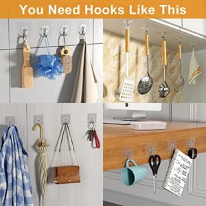 probebi Adhesive Hooks for Hanging Heavy Duty - 12 Pack Wall 13lb(Max) Sticky Waterproof Wall Hangers Without Nails For Kitchen, Bathroom, Indoor Use for Home & Office