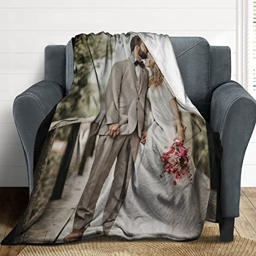 Custom Blanket with Photos Personalized Picture Collage Blankets Soft Sofa Blanket,Gift for Mother's Day,Family,Friends,Lovers,Dog 1 Photo Collage 50"X40"