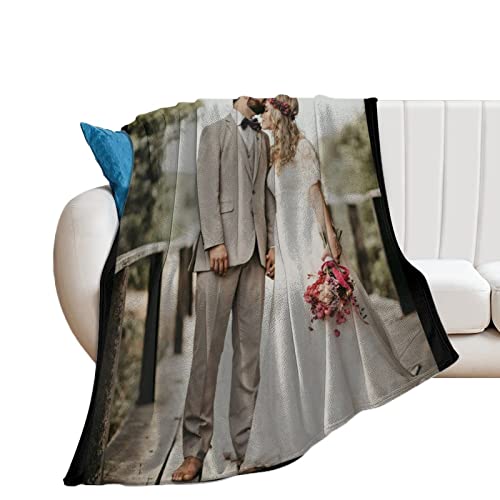 Custom Blanket with Photos Personalized Picture Collage Blankets Soft Sofa Blanket,Gift for Mother's Day,Family,Friends,Lovers,Dog 1 Photo Collage 50"X40"