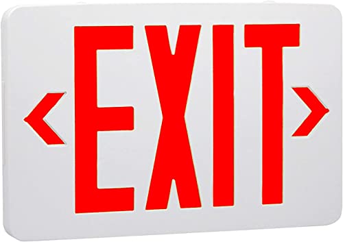 OSTEK Red LED Exit Sign Light - Standard - 90 Minutes Battery Backup, Dual LED Lamp ABS Fire Resistance UL-Listed