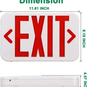 OSTEK Red LED Exit Sign Light - Standard - 90 Minutes Battery Backup, Dual LED Lamp ABS Fire Resistance UL-Listed