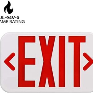 OSTEK Red LED Exit Sign Light - Standard - 90 Minutes Battery Backup, Dual LED Lamp ABS Fire Resistance UL-Listed