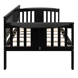 HomJoones Daybed, Wood Day Bed Frame for Adults Twin Size Sofa Bed for Bedroom, Living Room (Twin Espresso)