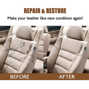 HAOTING Advanced Leather Repair Gel, Professional DIY Leather and Vinyl Repair Kit, Liquid Leather Repair Kit for Furniture or Auto Car Seats (White)