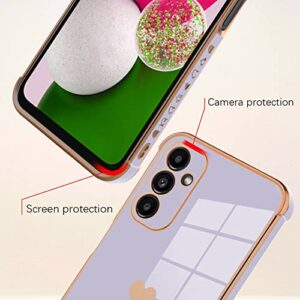 Bonoma for Samsung Galaxy A14 5G Case Heart Plating Electroplate Luxury Elegant Case Camera Protector Soft TPU Shockproof Protective Corner Back Cover Galaxy A14 5G Case -Purple