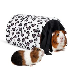 hideout for guinea pig, large hide tunnel house pack for pet, sleep bed & hideaway cave for hedgehog, hamster, chinchilla, small animal cuddle sleeping nest & pouch, guinea pig hut with domes, fleece