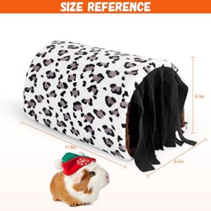 Hideout for Guinea Pig, Large Hide Tunnel House Pack for Pet, Sleep Bed & Hideaway Cave for Hedgehog, Hamster, Chinchilla, Small Animal Cuddle Sleeping Nest & Pouch, Guinea Pig Hut with Domes, Fleece