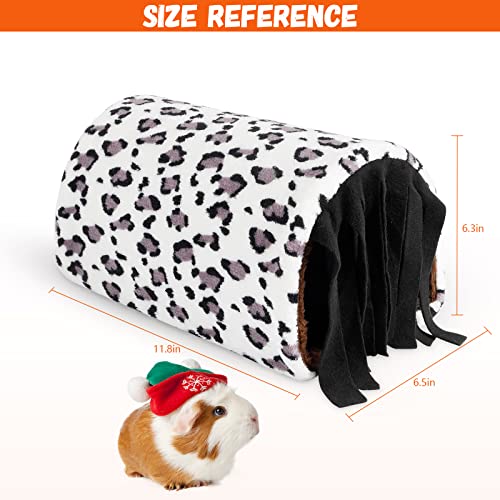 Hideout for Guinea Pig, Large Hide Tunnel House Pack for Pet, Sleep Bed & Hideaway Cave for Hedgehog, Hamster, Chinchilla, Small Animal Cuddle Sleeping Nest & Pouch, Guinea Pig Hut with Domes, Fleece