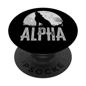 Wolf Howling Silohouette PopSockets Swappable PopGrip