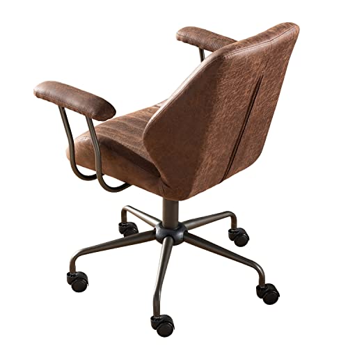 ovios Home Office Desk Chairs Ergonomic Office Chair Modern Computer Desk Chair Suede Fabric Desk Chair for Executive Home Office (Dark Brown)