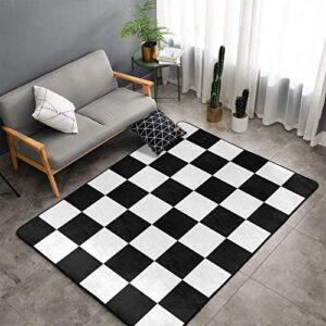 minalo large area rug decorative covering floor,geometric checkered plaid pattern chess board,non slip washable indoor doormat soft area rugs for living room bedroom 3 x 5ft