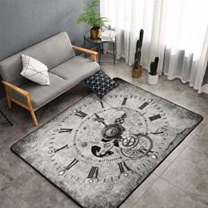 minalo large area rug decorative covering floor,steampunk clock,non slip washable indoor doormat soft area rugs for living room bedroom 3 x 5ft