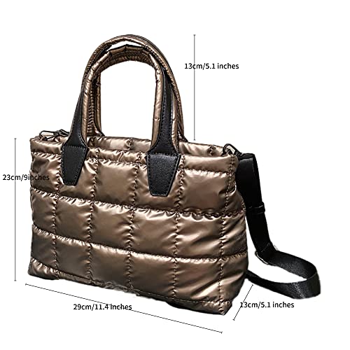 GLOD JORLEE Stylish Puffer Tote Bag for Women-Soft and Waterproof Small Tote Bag for Daily Leisure,Outing,Travel (Black)