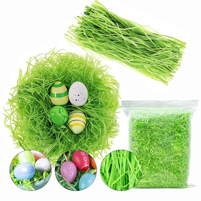 1/2 pound Easter oversize packaging Green grass recyclable paper crumpled paper shredded paper filled Easter basket stuffing Creative egg decoration stuffing Party decoration gift package