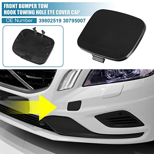 X AUTOHAUX Car Rear Bumper Tow Hook Cover for Volvo S60 2011-2018 39802591 30795029 Towing Eye Cap Trailer Cap Black