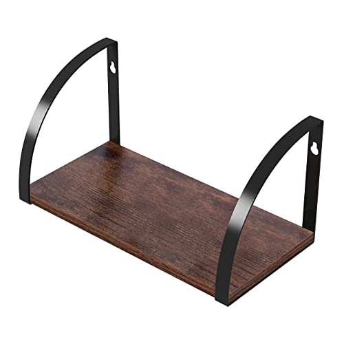 Join RION Floating Shelves, Rustic Wood Shelves,Wall Mounted Shelf for Bathroom Decor,Wall Shelves for Bathroom/Living Room/Kitchen/Bedroom (Iron+Wood)