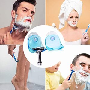 UQUABESO 5 Pieces Razor Holder with Suction Cup, Plastic Waterproof Wall Hanger Stands Shaver Hooks, Razor Holder for Shower Bathroom Kitchen Plug