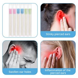 360 Pieces Earrings Hole Cleaner, Ear Floss Piercing Cleaner Earrings Hole Cleaner Disposable Piercing Aftercare Piercing Cleaning Line for Ear Piercing Care Cleaning (blue, Rose Red, Green)