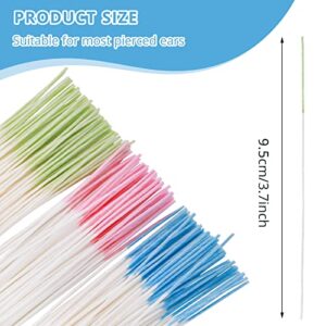 360 Pieces Earrings Hole Cleaner, Ear Floss Piercing Cleaner Earrings Hole Cleaner Disposable Piercing Aftercare Piercing Cleaning Line for Ear Piercing Care Cleaning (blue, Rose Red, Green)
