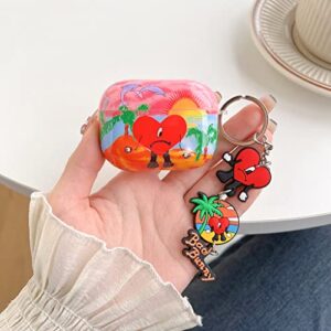 Liphontcta Cute Interesting Design Soft TPU Airpod Pro 2 Case，with Fashion Kawaii Lanyard Keychain，Suitable Man Women Girl 2022 Airpod Pro 2 Case,2019 Airpod Pro case. (Pro 2 Red)