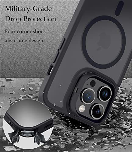 chitri Camera Kickstand Magnetic Case,Compatible with iPhone 14 Pro Max Case with Ring Stand,[Compatible with MagSafe] [Military Grade Drop Tested] Translucent Matte Case