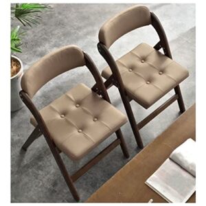 Solid Wood upholstered Folding Dining Chairs with Padded Seats, Comfortable Seating Office, Reception Area, Foldable Table and Chair, Easy to Store(Walnut Color)