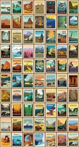 riley blake national parks posters 23”x43” panel with sand borders, quilting, apparel and home decor fabric
