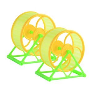 ipetboom silent hamster wheel toys 2pcs exercise wheel silent running wheel pet running jogging sports exercise for small pet hamsters mice rat gerbils (random color) chinchilla hamster