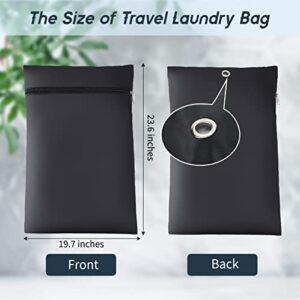 2 Sets Large Travel Laundry Bags with Folding Hanger and Outer Bag Door Hanging Laundry Hamper Washable Zipper Dirty Clothes Bag for Traveling Storage Wall Laundry Basket for Space Bathroom Swimming