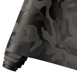 hyang camouflage grey pu faux leather sheets 1 roll 12"x53"(30cmx135cm), faux leather very suitable for crafts making leather earrings, bows, handbag ，sewing