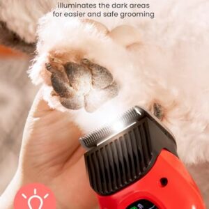 DOG CARE Smart Dog Clippers, Cordless Grooming Clipper Kit with Heatproof Blades, LED Display, 3 Speeds, Auxiliary Light, Rechargeable Heavy-Duty Professional Pet Hair Trimmer Shaver for Dog Cat