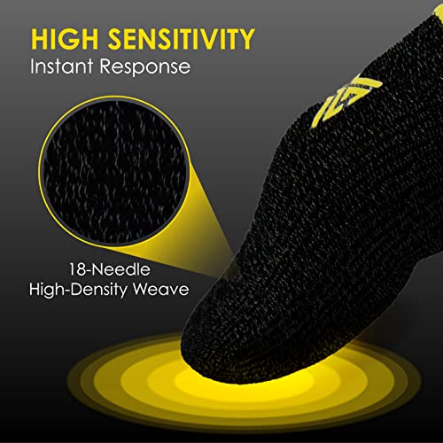 MGC ClawSocks Carbon +Silver, Mobile Phone Gaming Finger Sleeves, Gamer Thumb Protector Stabilizer Compression Support, PUBG Game Hand Controller Gloves Cover Wrap, Durable Fiber Breathable Sweatproof