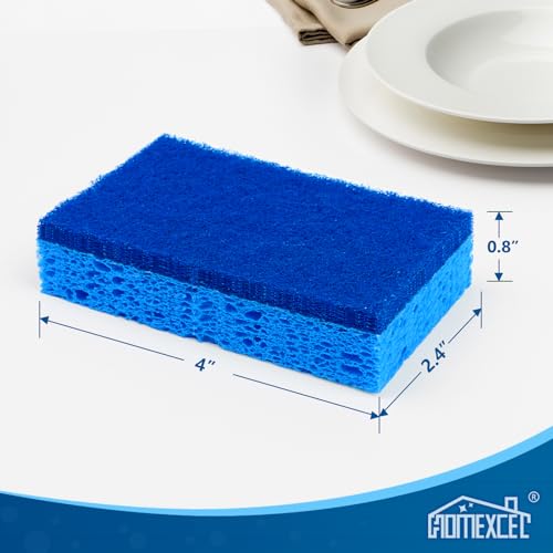 Non-Scratch Scrub Sponges Kitchen 12pcs,Safe on Non-Stick Cookware,Dual Sided Cleaning Sponges for Kitchen,Household,Bathroom and More