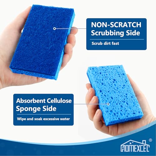 Non-Scratch Scrub Sponges Kitchen 12pcs,Safe on Non-Stick Cookware,Dual Sided Cleaning Sponges for Kitchen,Household,Bathroom and More