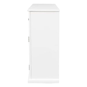 Quarte Farmhouse 35.4" Storage Cabinet with 3 Doors and 3 Drawers,Solid Wood Sideboard Table with Interior Shelf,for Entryway,Kitchen and Dining Room (White#h)