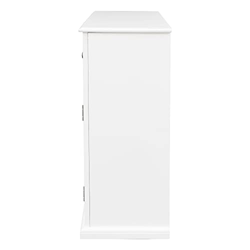 Quarte Farmhouse 35.4" Storage Cabinet with 3 Doors and 3 Drawers,Solid Wood Sideboard Table with Interior Shelf,for Entryway,Kitchen and Dining Room (White#h)