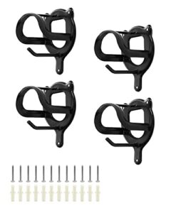 4 counts horse bridle rack bridle hooks, bridle bracket metal bridle holder wall mount with tubes and screw for horse barn supplies, black