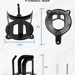 4 Counts Horse Bridle Rack Bridle Hooks, Bridle Bracket Metal Bridle Holder Wall Mount with Tubes and Screw for Horse Barn Supplies, Black