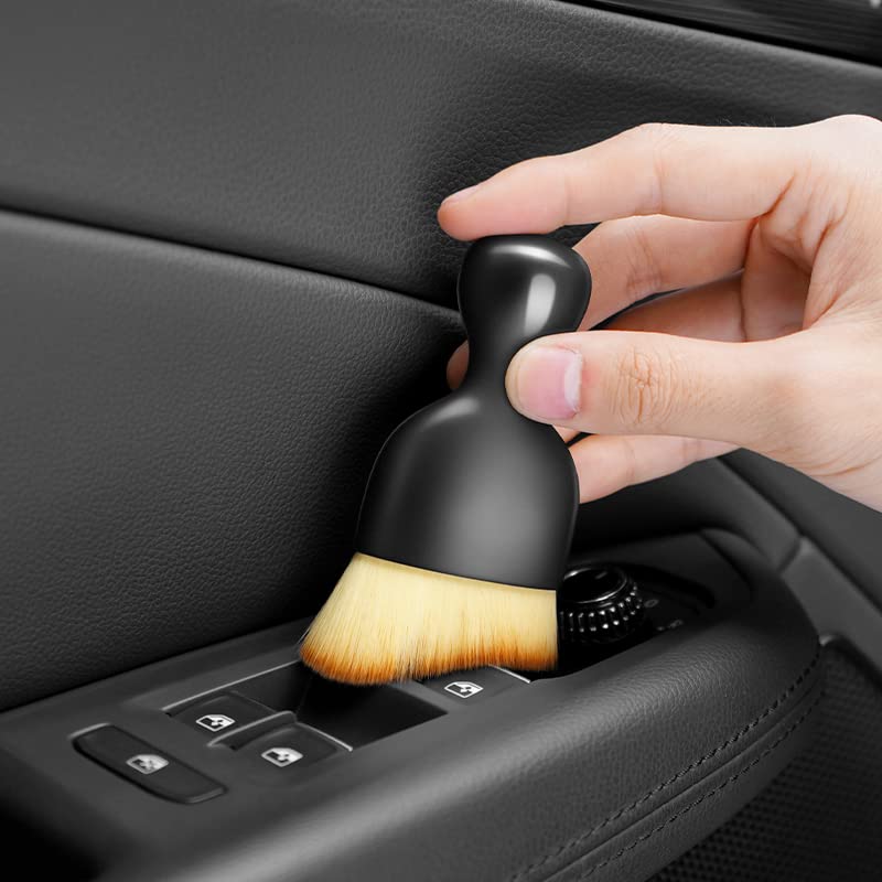 Vingtank 4 Pack Car Interior Cleaning Soft Brushes， Car Interior Beauty Brush，Car Interior Dusting Brush，Suitable for Cleaning Car Interior or Exterior，Air Conditioning Vents， Leather，Computers