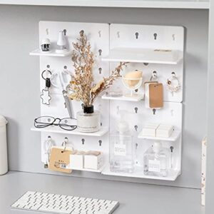 WskLinft 1 Set Kitchen Shelf Save Space Punch Free Bedroom Hanging Wall Pegboard Storage Rack Decor for Home White