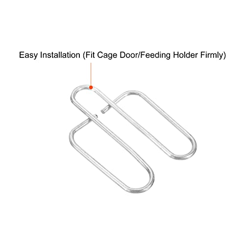 PATIKIL Cage Door Hooks, 20Pcs Stainless Steel Durable Cage Door Latch Buckle Hook for Locking and Fixing Rabbit Pig Poultry Cage, Silver