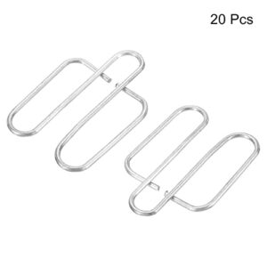 PATIKIL Cage Door Hooks, 20Pcs Stainless Steel Durable Cage Door Latch Buckle Hook for Locking and Fixing Rabbit Pig Poultry Cage, Silver