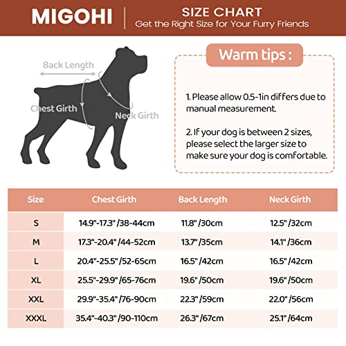 MIGOHI Dog Jacket for Winter, Windproof Dog Coat with Reflective Trims for Cold Weather, Warm Dog Winter Coats Padded Dog Puffer Jackets for Small Medium Large Dogs, Orange XXXL