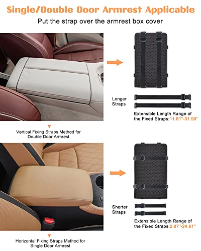 Colarlemo Center Console Dog Car Seat, Dog Car Seats for Small Dogs 0-15lbs, Portable Pet Armrest Car Seat, Dog Booster Seat with Safety Tethers and Pad, Single/Double Door Armrest Applicable